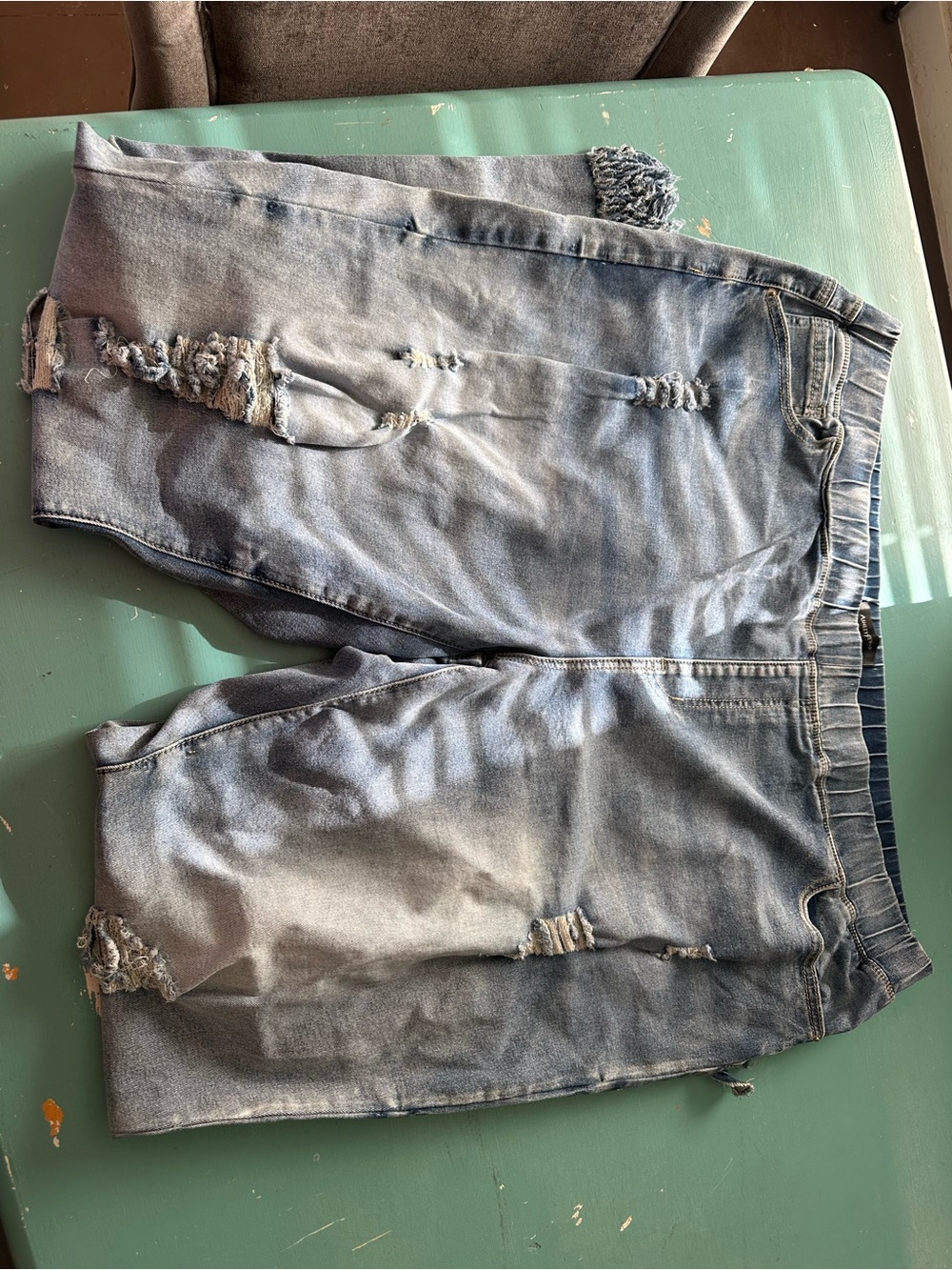Distressed Light Blue Jeans